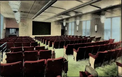 Ak Paquebot Ile de France, CGT French Line, La Salle de Spectacle