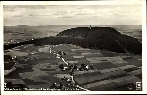 Ak Bärenstein Erzgebirge, Ort und Berg, Luftbild