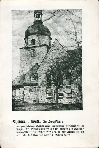 Ak Theuma im Vogtland Sachsen, Dorfkirche