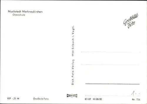 Ak Markneukirchen im Vogtland Sachsen, Oberschule