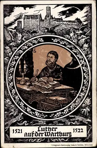 Künstler Ak Eisenach, Luther auf der Wartburg, Feier 1921