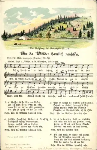 Lied Ak Günther, Anton, Wu da Wälder hamlich rausch'n, Erzgebirgische Mundart Nr. 30, Spitzberg