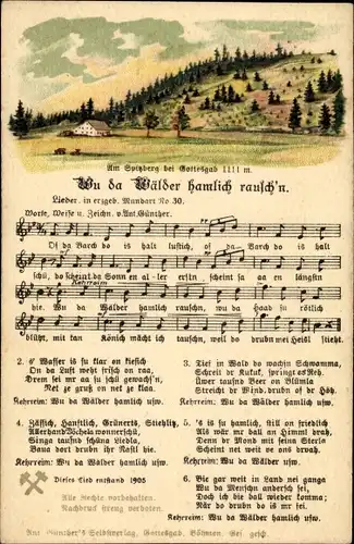 Lied Ak Günther, Anton, Wu da Wälder hamlich rausch'n, Erzgebirgische Mundart Nr. 30, Spitzberg