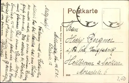 Ak Mittweida in Sachsen, Panoramablick über die Dächer der Stadt