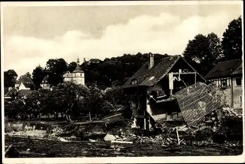 Ak Bad Gottleuba in Sachsen, Gottleubatal, Unwetterkatastrophe am 8. Juli 1927, Trümmer