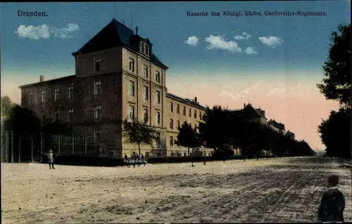 Ak Dresden Neustadt, Kaserne des Königl. Sächs. Gardereiter-Regiments