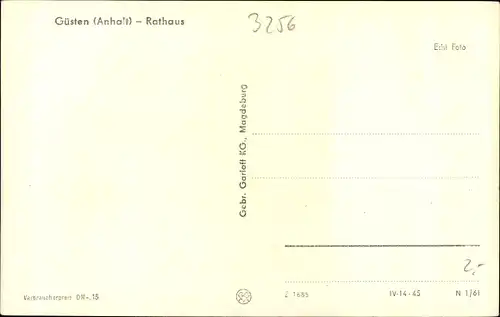 Ak Güsten in Anhalt, Rathaus, Uhrenturm