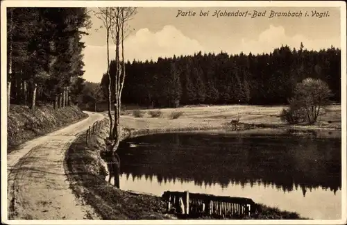 Ak Hohendorf Bad Brambach im Vogtland, Partie mit Gewässer
