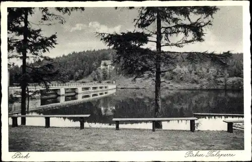 Ak Pirk Burgstein Weischlitz im Vogtland, Pirker Talsperre