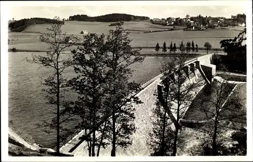 Ak Pirk Burgstein Weischlitz im Vogtland, Talsperre Pirk