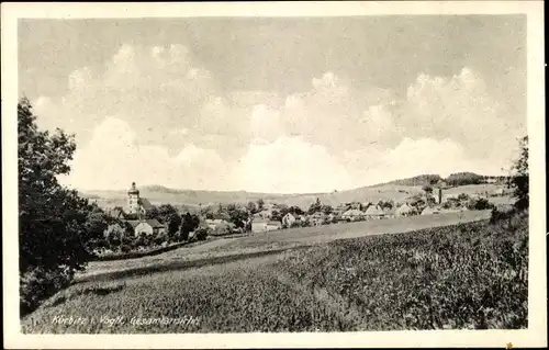 Ak Kürbitz Weischlitz im Vogtland, Panorama vom Ort