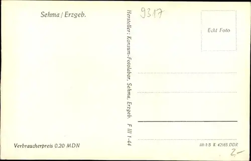 Ak Sehma Sehmatal im Erzgebirge, Ortsansicht, Siedlung