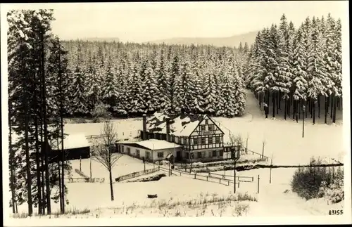 Ak Neudorf Sehmatal im Erzgebirge, Chemnitzer Wanderheim an der Vierenstraße, Winter