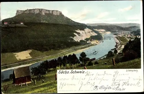 Ak Bad Schandau an der Elbe, Sächsische Schweiz, Lilienstein