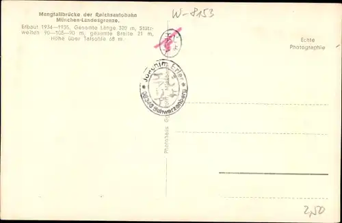 Ak Weyarn Oberbayern, Mangfallbrücke, Reichsautobahn München-Landesgrenze