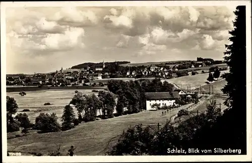 Ak Schleiz im Vogtland Thüringen, Blick vom Silberberg auf die Stadt