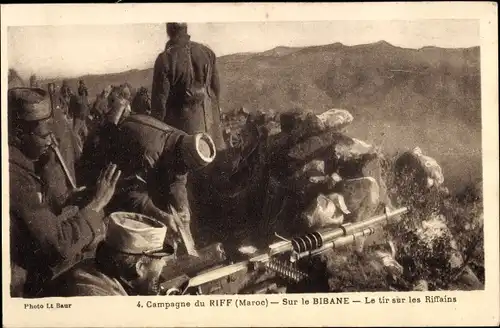 Ak Marokko, Campagne du Riff, Sur le Bibane, Le tir sur les Riffains