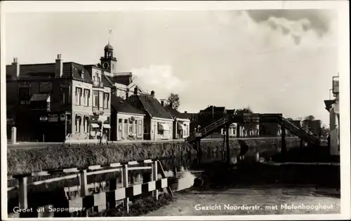 Ak Sappemeer Groningen Niederlande, Noorderstraat met Molenhooghout