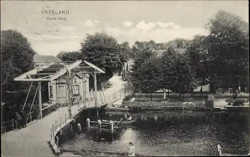 Ak Vreeland aan de Vecht Utrecht, Vecht brug