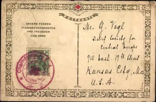 Künstler Ak Baluschek, Hans, Deutsches Rotes Kreuz, Amerikahilfe, Schiff Charitas