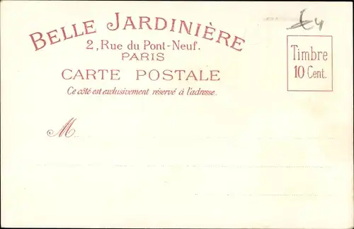 Litho Paris II. Arrondissement Bourse, Belle Jardiniere, La Mode en 1900