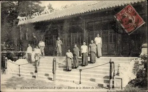 Ak Exposition Coloniale de 1907, Entree de la Maison du Notable