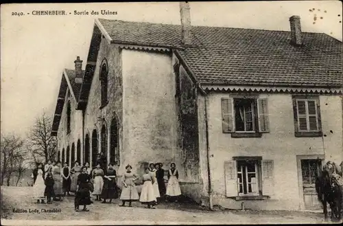 Ak Chenebier Haute Saône, Sortie des Usines