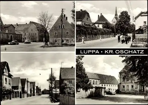 Ak Luppa Wermsdorf Kr. Oschatz, Dresdner Straße, Karl-Marx-Straße, Leipziger Straße