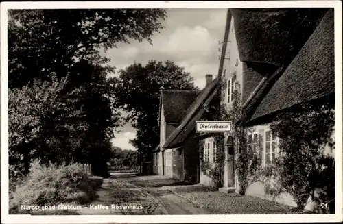 Ak Nieblum auf der Insel Föhr Nordfriesland, Café Rosenhaus