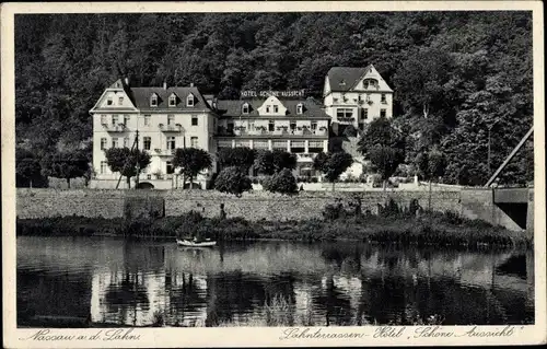 Ak Nassau an der Lahn, Lahnterrassen Hotel Schöne Aussicht