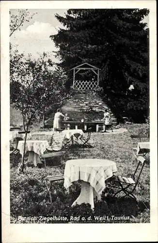 Ak Rod an der Weil Weilrod im Taunus, Pension Ziegelhütte