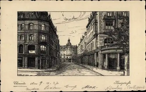 Künstler Ak Chemnitz in Sachsen, Königsstraße