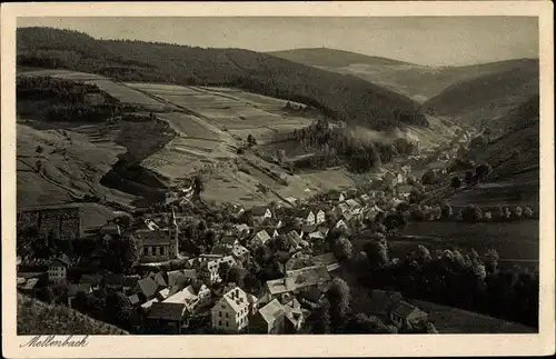 Ak Mellenbach Glasbach im Schwarzatal Thüringen, Ort mit Umgebung