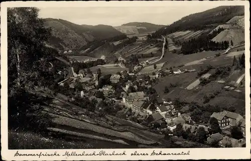 Ak Mellenbach Glasbach im Schwarzatal Thüringen, Blick auf den Ort