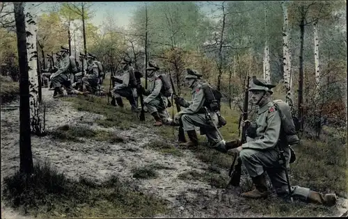 Ak 2. KS Jäger Bataillon No. 13, Deutsche Soldaten in Felduniformen