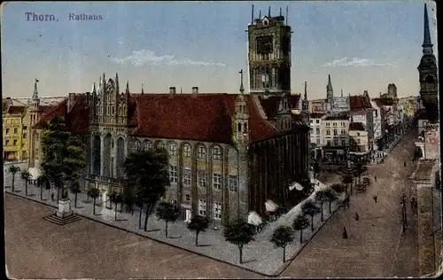 Ak Toruń Thorn Westpreußen, Partie am Rathaus