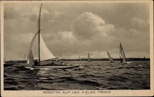 Ak Kiel in Schleswig Holstein, Regatta auf der Kieler Förde