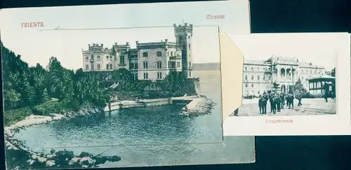 Leporello Ak Triest Trieste Friuli Venezia Giulia, Schloss Miramar, Lungodegenza