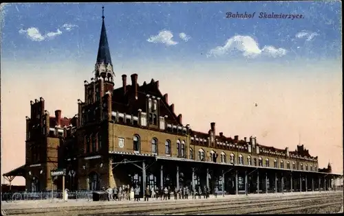 Ak Skalmierzyce Alt Skalmierschütz Posen, Bahnhof, Gleisseite