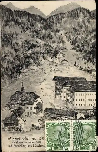Ak Schalders Scaleres Vahrn Varna Südtirol, Wildbad, Kaltwasserheilanstalt, Hundskopf, Rösslspitze