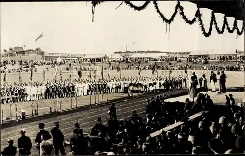 Foto Ak Mürwik Flensburg in Schleswig Holstein, Turnfest, Stadion