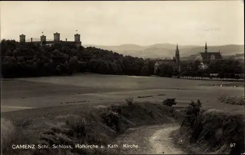 Ak Kamieniec Ząbkowicki Camenz Schlesien, Schloss, Hofkirche, katholische Kirche