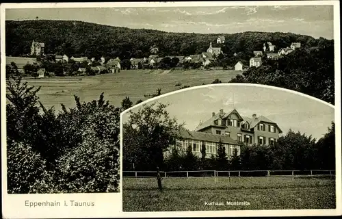 Ak Eppenhain Kelkheim im Taunus, Blick auf den Ort, Kurhaus und Pension Montesita