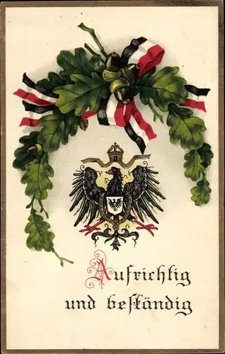 Ak Aufrichtig und beständig, Adler, Eichenlaub