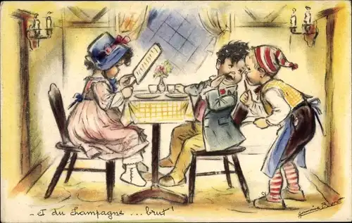 Künstler Ak Bouret, Germaine, Et du champagne... brut