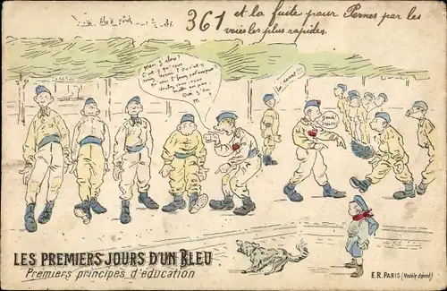 Künstler Ak Les Premiers Jours d'un Bleu, premiers principes d'education