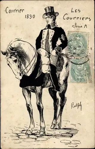 Künstler Ak Courrier 1830, Les Courriers Serie A, Reiter