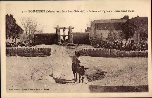 Ak Boudenib Marokko, Scenes et Types du Maroc, Puisement d'eau