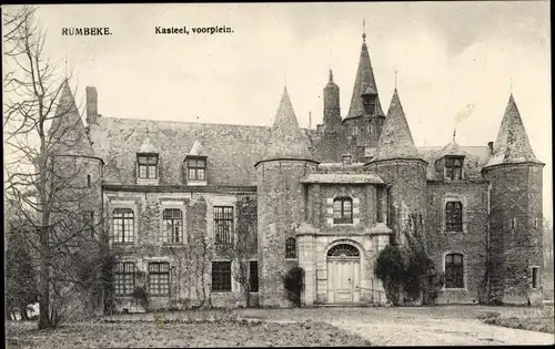 Ak Rumbeke Westflandern, Kasteel, voorplein