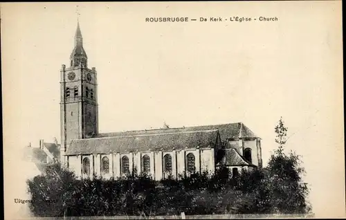 Ak Rousbrugge Roesbrugge Haringe Westflandern, De Kerk